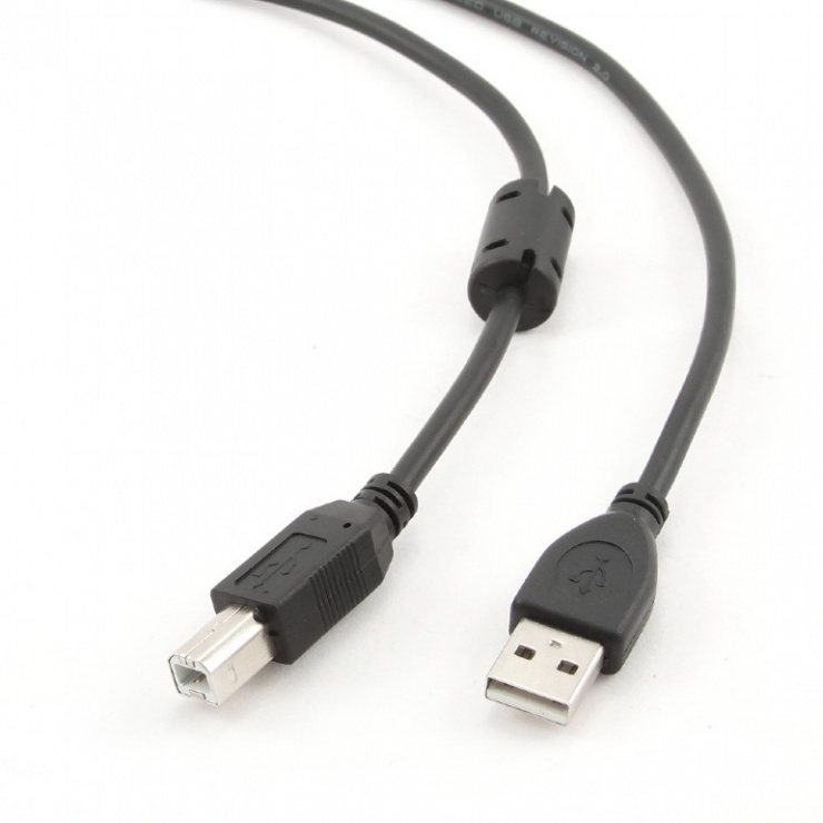 Imagine Cablu USB 2.0 A la B ferita 1.8m, Gembird CCF-USB2-AMBM-6