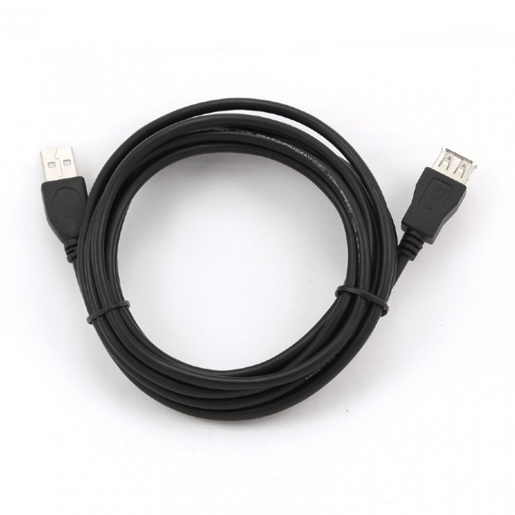 Imagine Cablu prelungitor USB 2.0 T-M 3m, Gembird CCP-USB2-AMAF-10-1