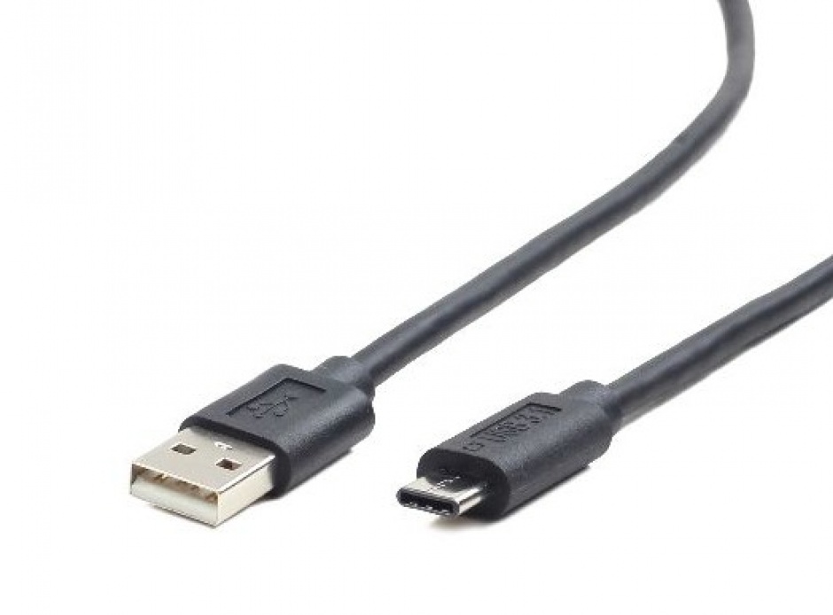 Imagine Cablu USB 2.0 la USB-C 1m T-T Negru, Gembird CCP-USB2-AMCM-1M
