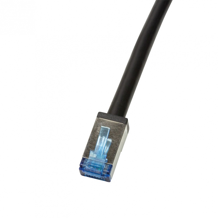 Imagine Cablu de retea S/FTP RJ45 pentru exterior CAT.6A 7.5m Negru, Logilink CQ7083S