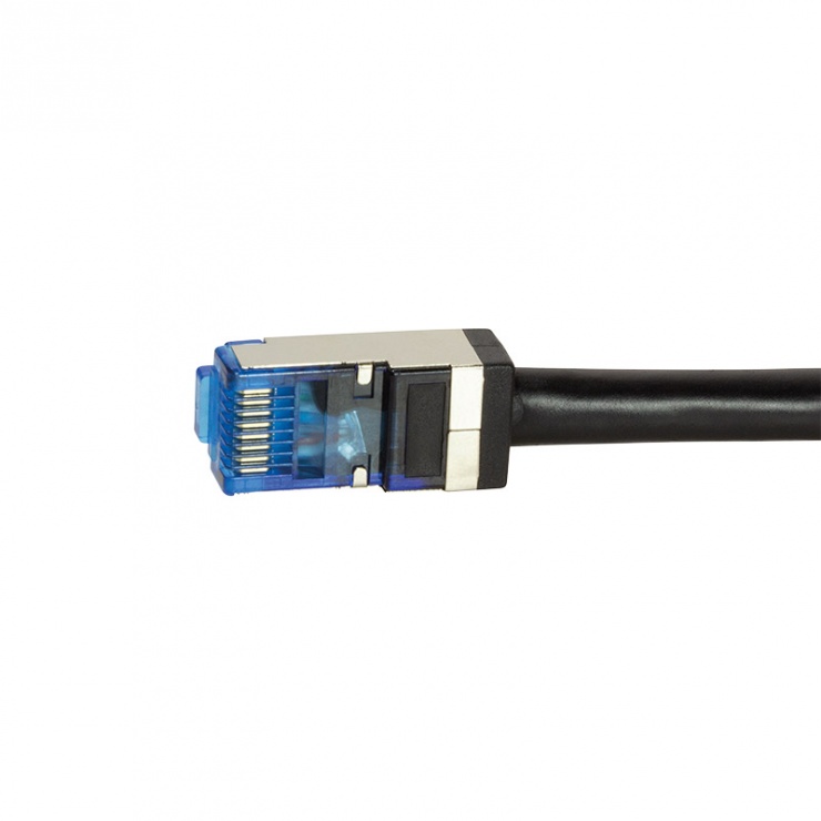 Imagine Cablu de retea S/FTP RJ45 pentru exterior CAT.6A 0.5m Negru, Logilink CQ7023S-2