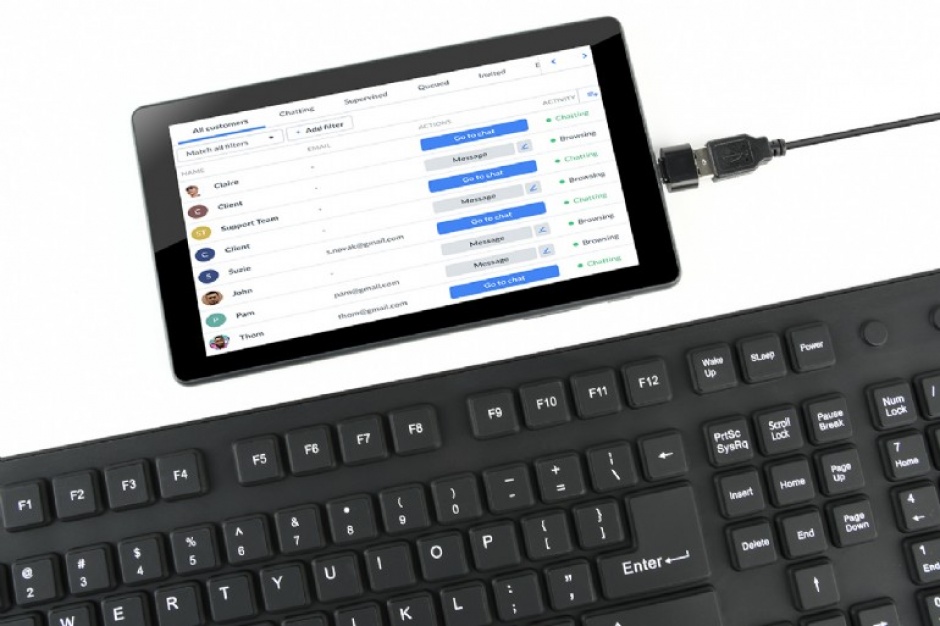 Imagine Tastatura flexibila USB cu adaptor OTG Negru, Gembird KB-109F-B-2