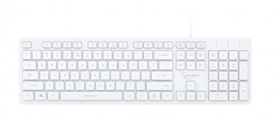 Imagine Tastatura USB Multimedia backlight 3 culori Alba, Gembird KB-UML3-01-W 