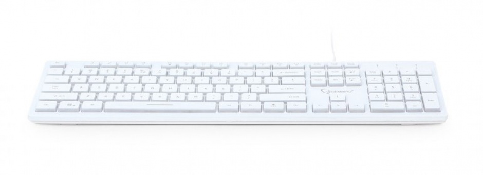 Imagine Tastatura USB Multimedia backlight 3 culori Alba, Gembird KB-UML3-01-W 