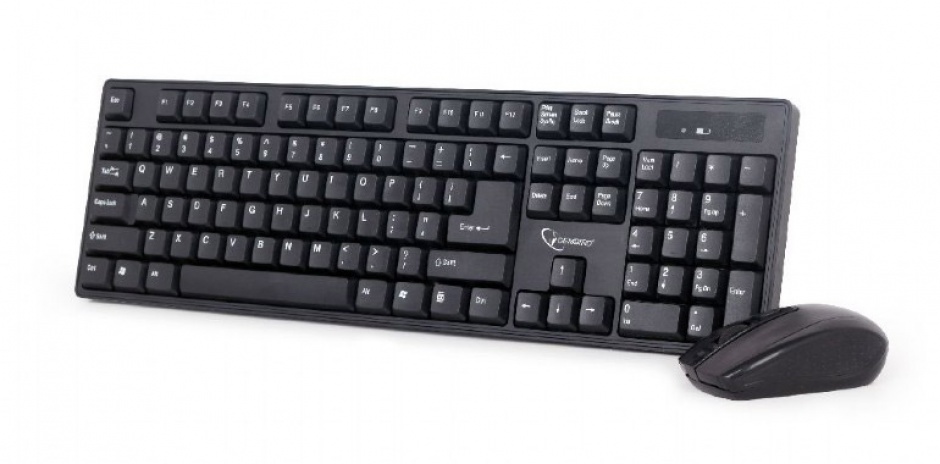 Imagine Kit tastatura si mouse wireless Negru, Gembird KBS-W-01-1