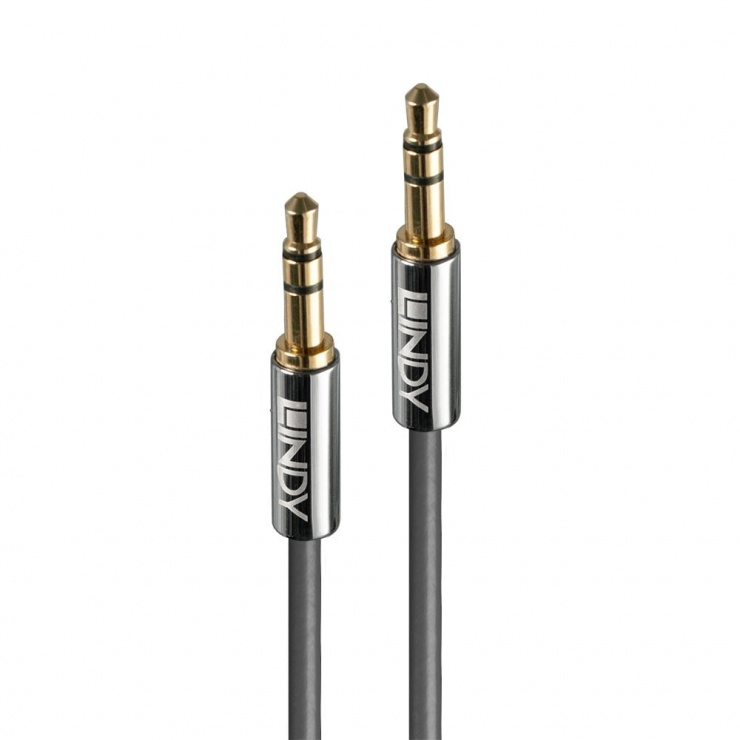 Imagine Cablu audio jack stereo 3.5mm CROMO LINE T-T 0.5m, Lindy L35320