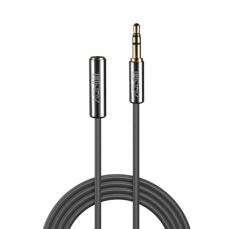 Imagine Cablu prelungitor audio jack stereo 3.5mm CROMO Line T-M 2m, Lindy L35328-1