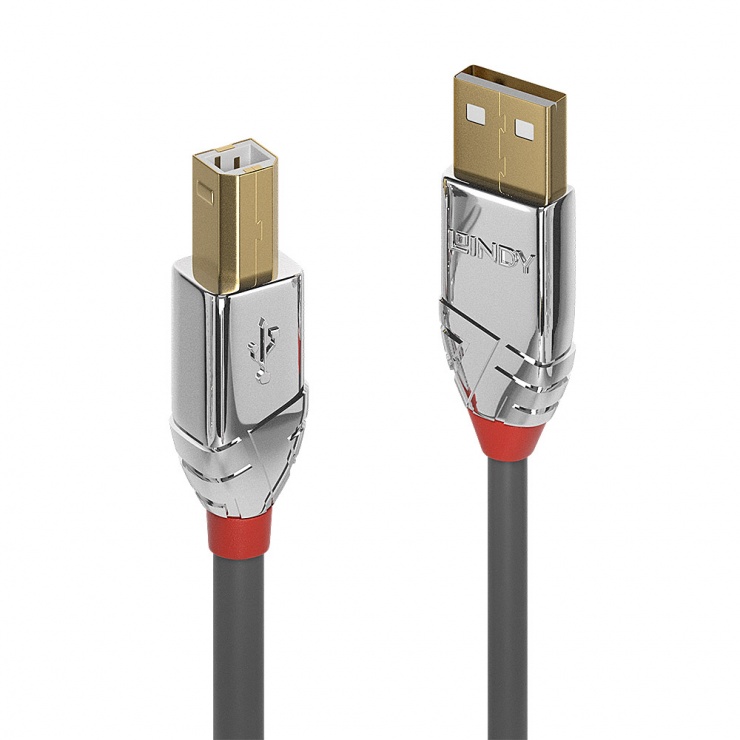 Imagine Cablu USB tip A la B T-T 5m Cromo Line, Lindy L36644