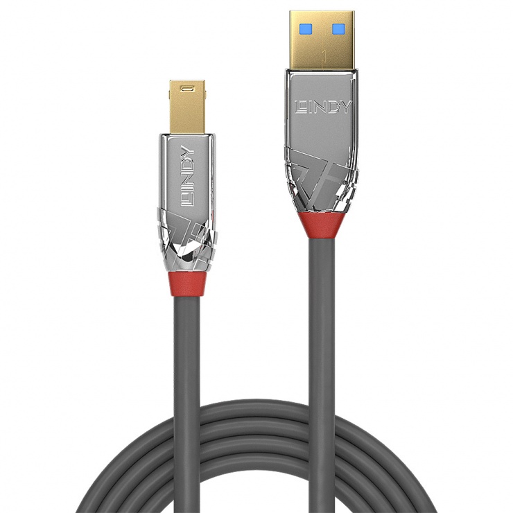Imagine Cablu de imprimanta USB-A 3.0 la USB-B T-T Cromo Line 5m, Lindy L36664-1