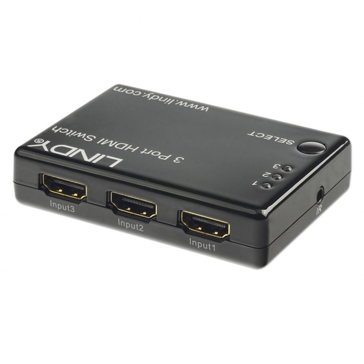 Imagine Switch HDMI 3 porturi cu telecomanda 3D, Lindy L38033-1