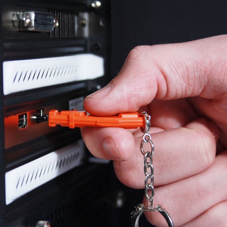 Imagine Set 4 port blocker Mini Displayport / Thunderbolt  cu cheie, Lindy L40457-3