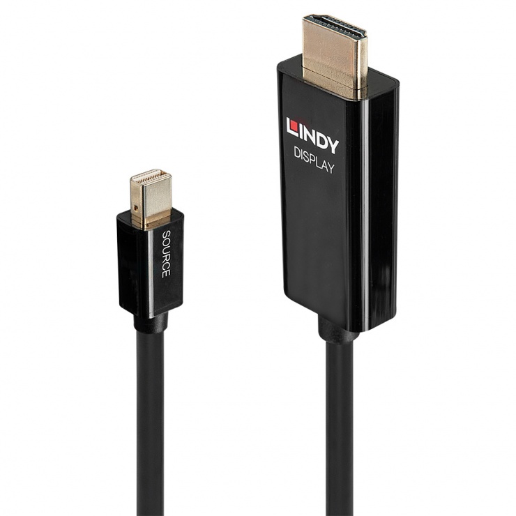 Imagine Cablu Mini DisplayPort la HDMI activ T-T 1m, Lindy L40911
