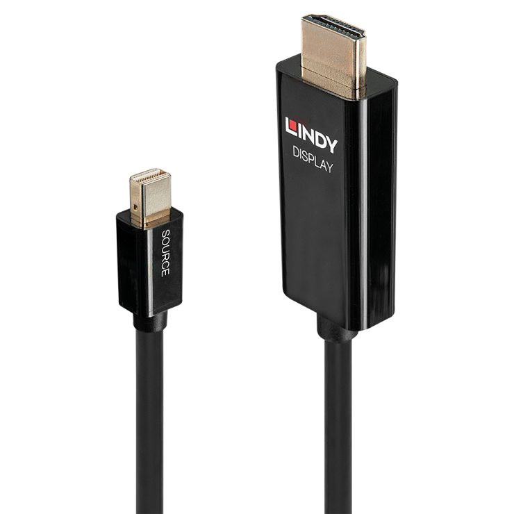 Imagine Cablu Mini DisplayPort 1.2 la HDMI v2.0 4K T-T activ 2m, Lindy L40912