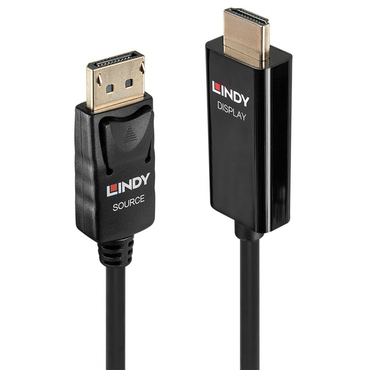 Imagine Cablu DisplayPort la HDMI 4K60Hz activ T-T 1m, Lindy L40915