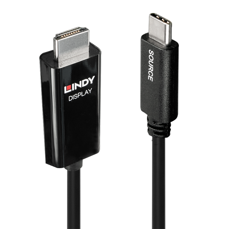 Imagine Cablu USB 3.1 tip C la HDMI 4K60Hz 2m T-T Negru, Lindy L43262