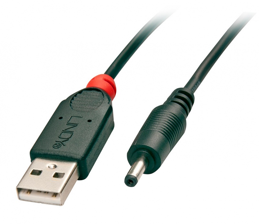 Imagine Cablu de alimentare USB la DC 3.5mm/1.35mm 1.5m, Lindy L70266