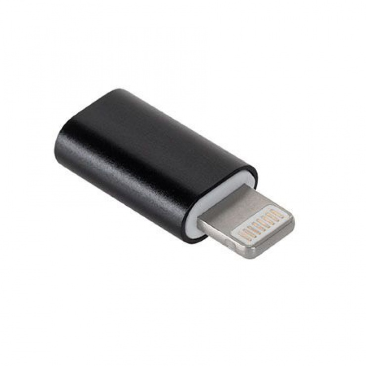 Imagine Adaptor micro USB-B la Lightning M-T Negru, ML0851B