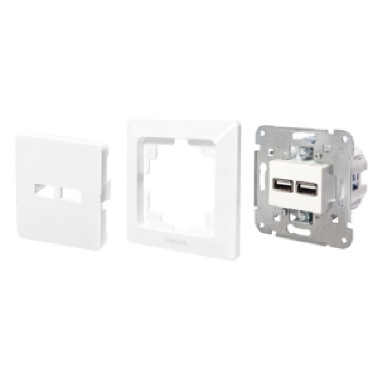 Imagine Priza ingropata perete cu 2 x USB 2.1A, Logilink PA0163