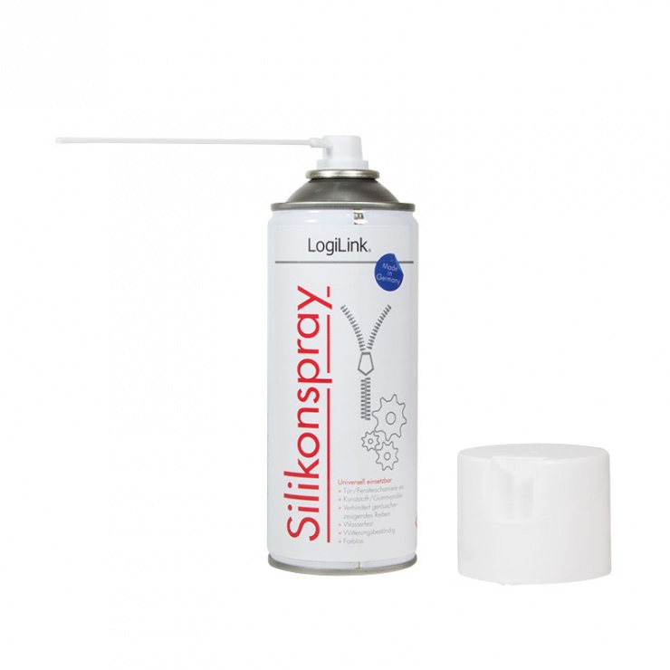 Imagine Spray curatare cu silicon rezistent la apa pentru balamale/usi/ferestre, Logilink RP0015-1
