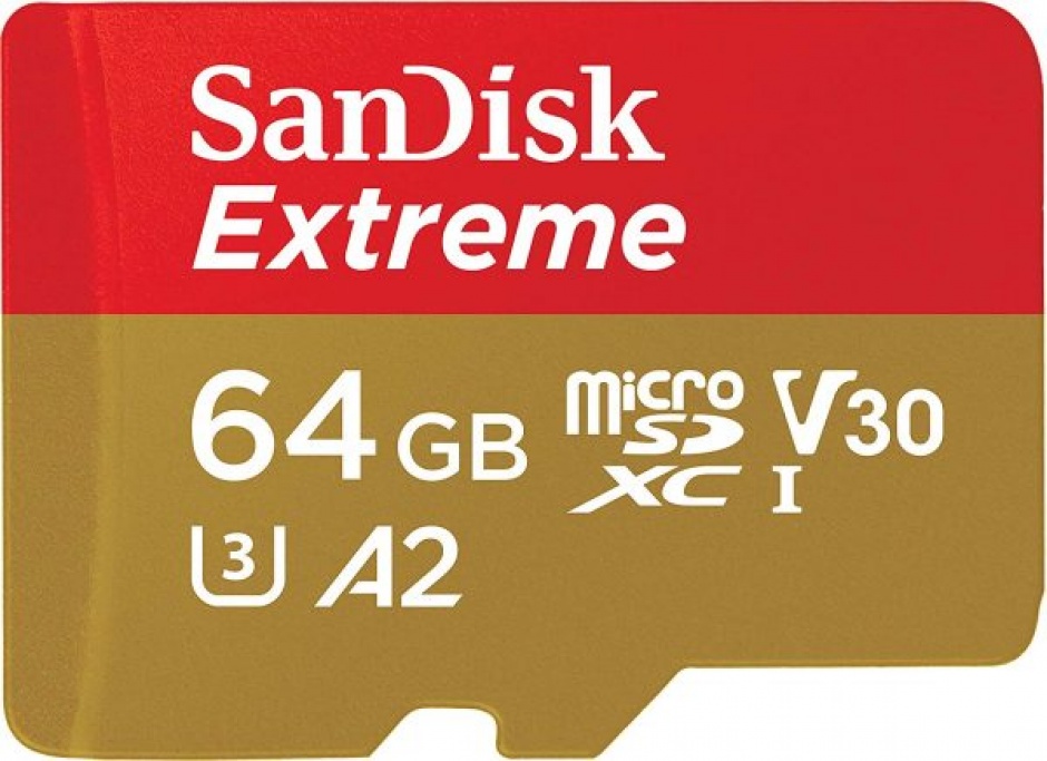 Imagine Card de memorie microSDXC 64GB clasa 10 + adaptor SD, SanDisk Extreme