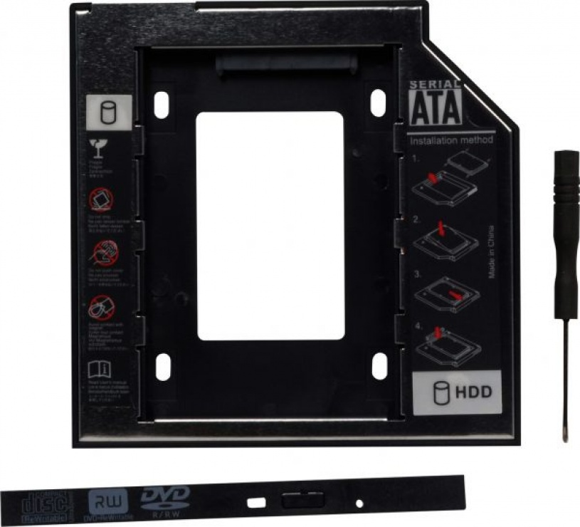 Imagine Installation frame (caddy) Slim SATA 5.25" pentru HDD SATA 12.7mm 2.5", Spacer SPR-25DVDN