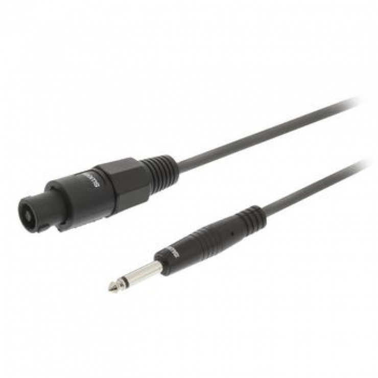 Imagine Cablu audio difuzor/speak on 2 pini la jack 6.35mm M-T 3m Gri, SWEEX SWOP16200E30