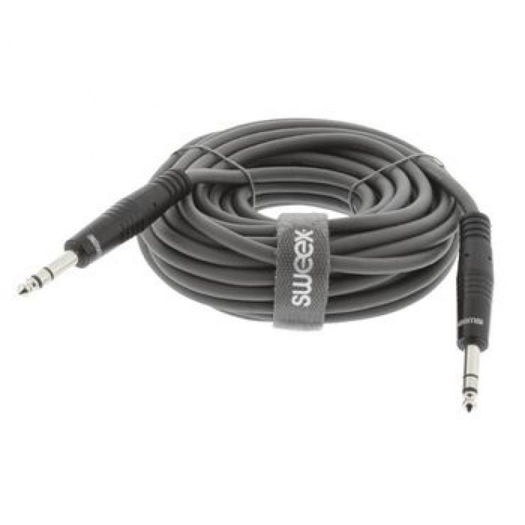 Imagine Cablu audio stereo jack 6.35mm T-T 10m Gri, SWEEX SWOP23020E100-1