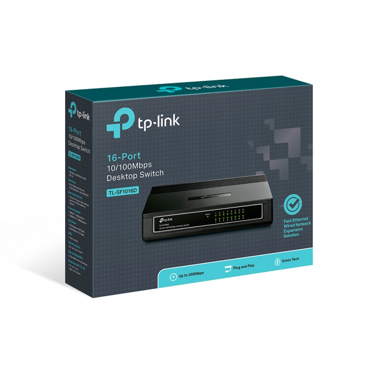 Imagine Switch 16 port-uri 10/100Mbps, TP-LINK TL-SF1016D-3