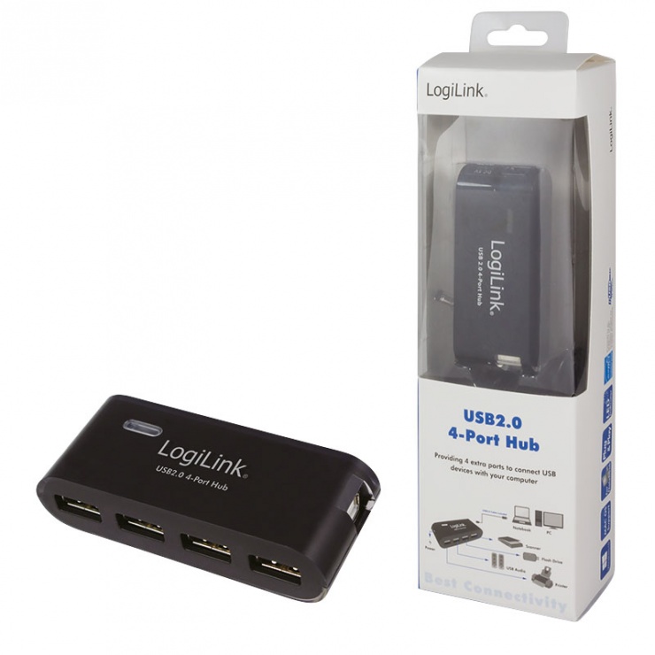 Imagine HUB USB 2.0 cu 4 porturi (cu alimentare), Logilink UA0085-2