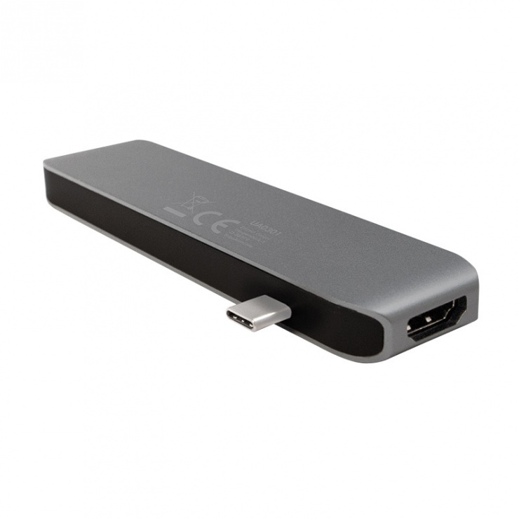 Imagine Docking station USB-C la HDMI 4K + slot micro SD+SD + 2 x USB 3.0, Logilink UA0301-1