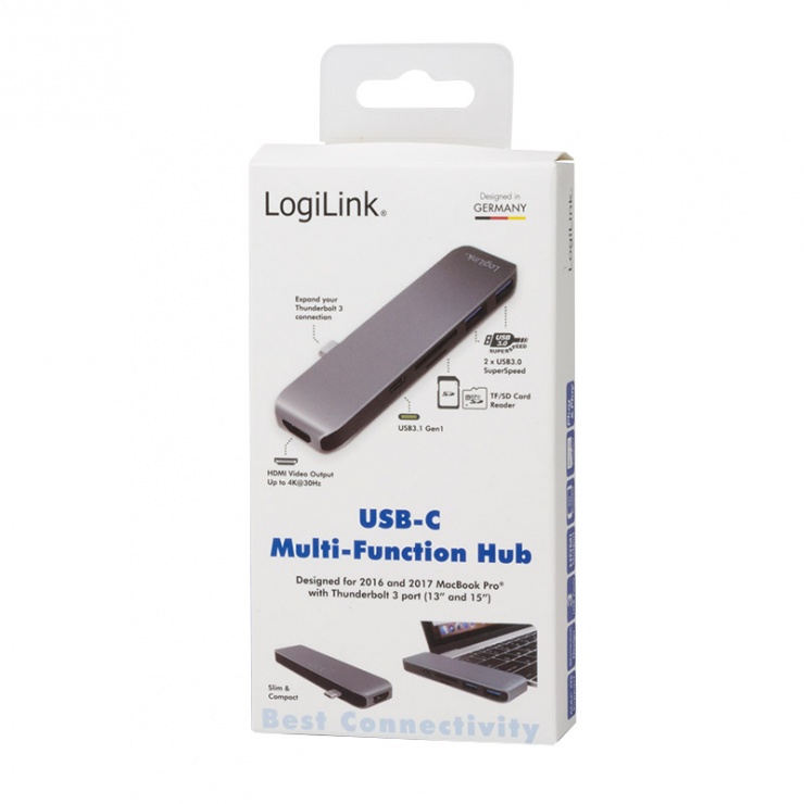 Imagine Docking station USB-C la HDMI 4K + slot micro SD+SD + 2 x USB 3.0, Logilink UA0301-5