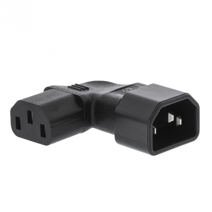 Imagine Adaptor alimentare IEC C13 la C14 unghi 90 grade stanga, VLEP11903B