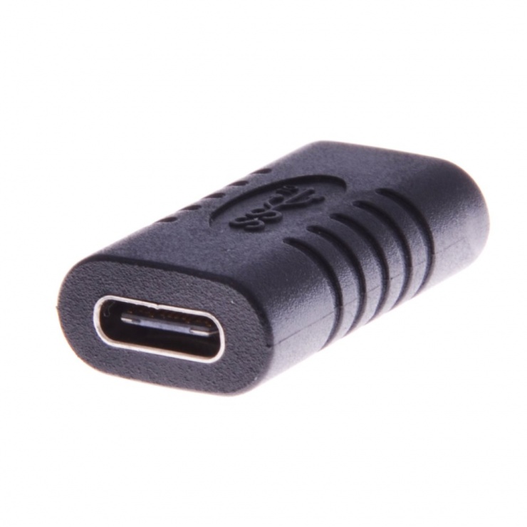 Imagine Adaptor USB 3.1 tip C M-M negru, Goobay 45401