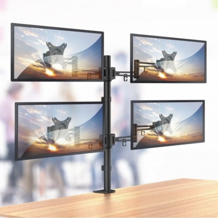 Imagine Suport 4 monitoare cu montare masa, Lindy L40967-3