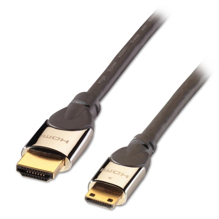 Imagine Cablu HDMI la mini HDMI-C v2.0 CROMO 0.5m, Lindy L41435