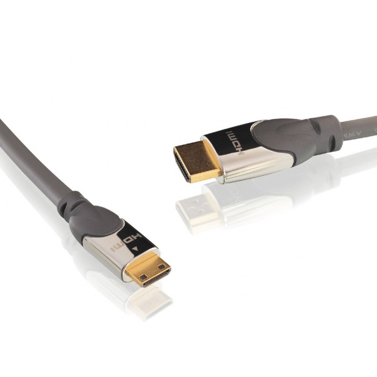 Imagine Cablu HDMI la mini HDMI-C v2.0 CROMO 0.5m, Lindy L41435-1