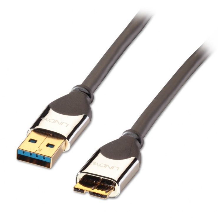 Imagine Cablu USB 3.0 la micro-B CROMO 0.5m, Lindy L41617