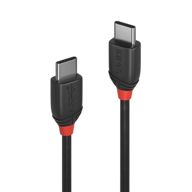 Imagine Cablu USB 3.1 tip C la tip C T-T 3A 1.5m Black Line, Lindy L36907