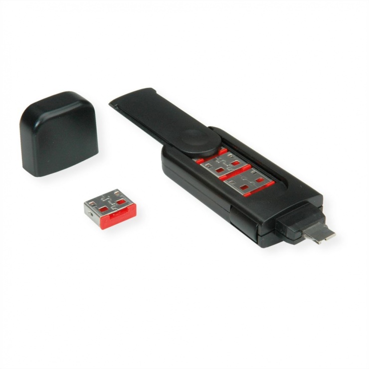 Imagine Cheie pentru securizarea portului USB + 4 blocatoare, Roline 11.02.8330