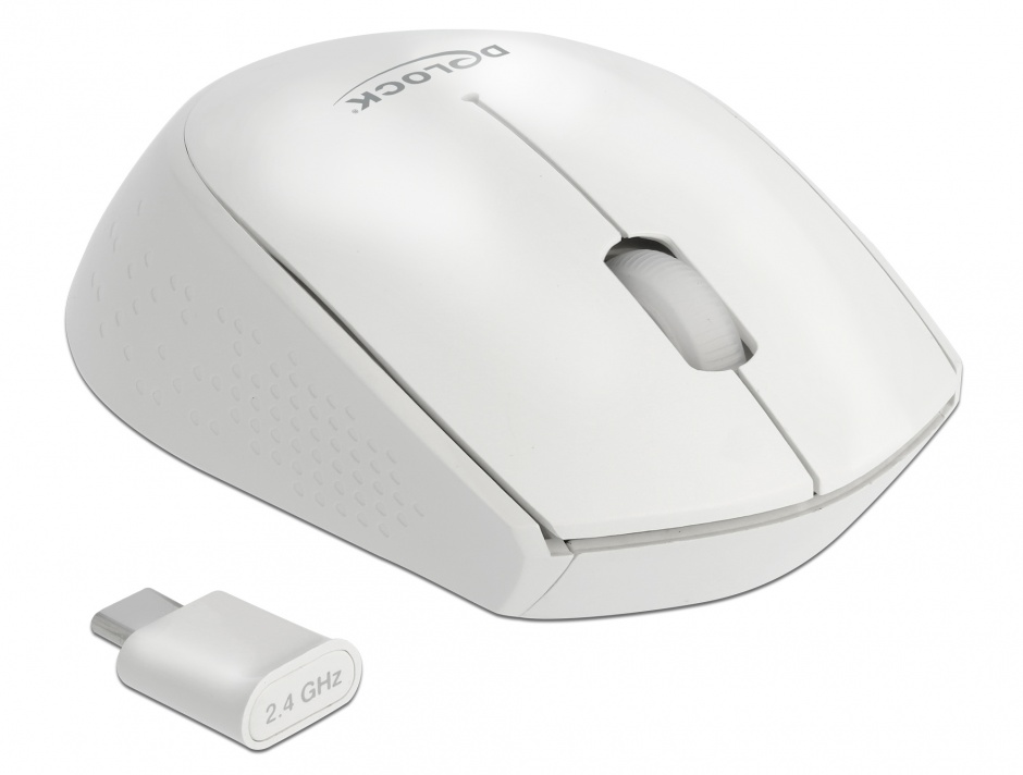 Imagine Mouse mini optic wireless USB-C Alb, Delock 12668