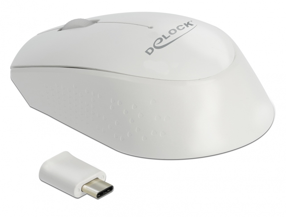 Imagine Mouse mini optic wireless USB-C Alb, Delock 12668