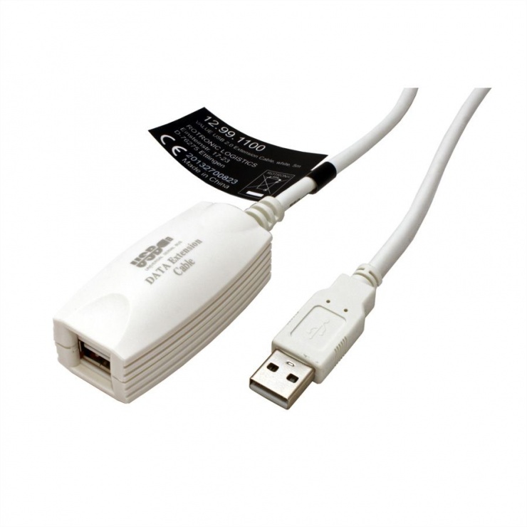 Imagine Cablu prelungitor USB 2.0 tip A 5m M-T activ, Value 12.99.1100-1