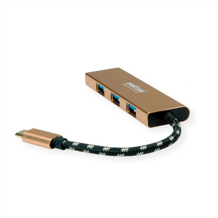 Imagine HUB USB 3.1-C GOLD la 4 x USB-A, Roline 14.02.5039