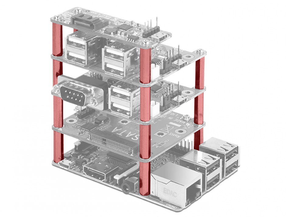 Imagine Kit de montare M2.5 pentru Raspberry Pi 20mm, Delock 18219