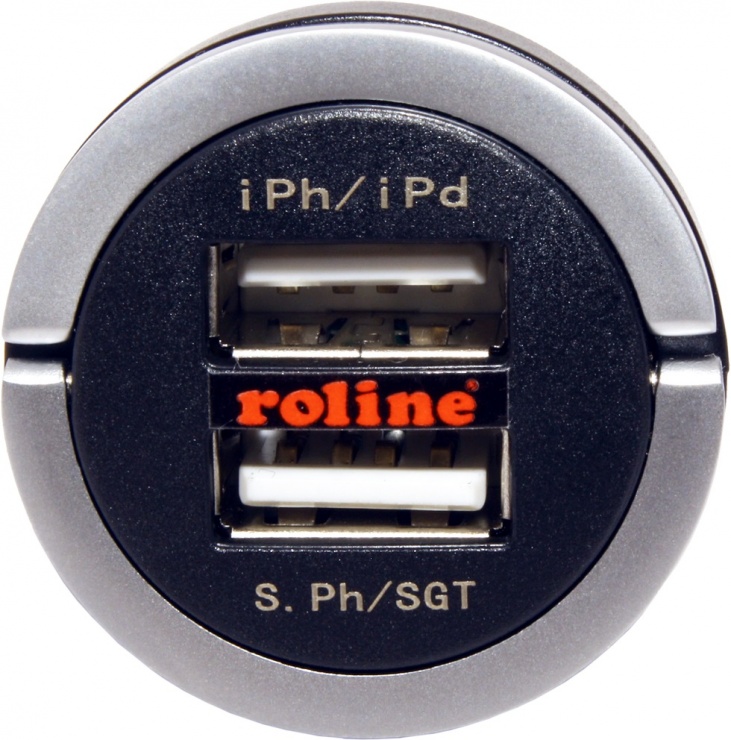 Imagine Incarcator auto 2 x USB 3.1A 15W, Roline 19.07.1054
