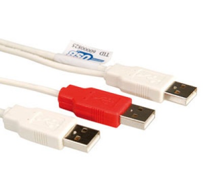 Imagine Cablu USB 2.0 Y alimentare A - A Roline