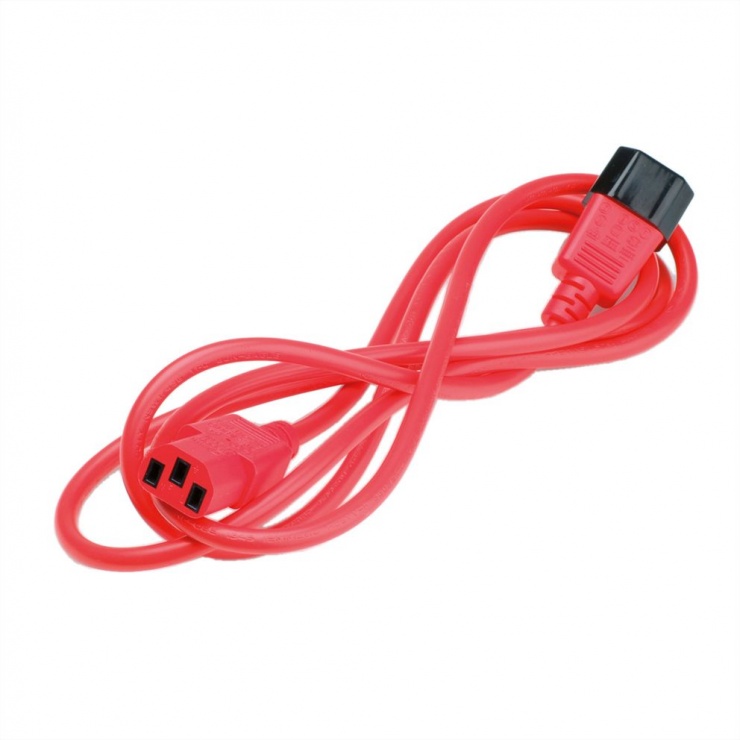 Imagine Cablu prelungitor PC C13 la C14 1.8m Rosu, Roline 19.08.1520-2