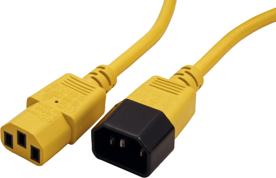 Imagine Cablu prelungitor PC C13 la C14 1.8m Galben, Roline 19.08.1521-1