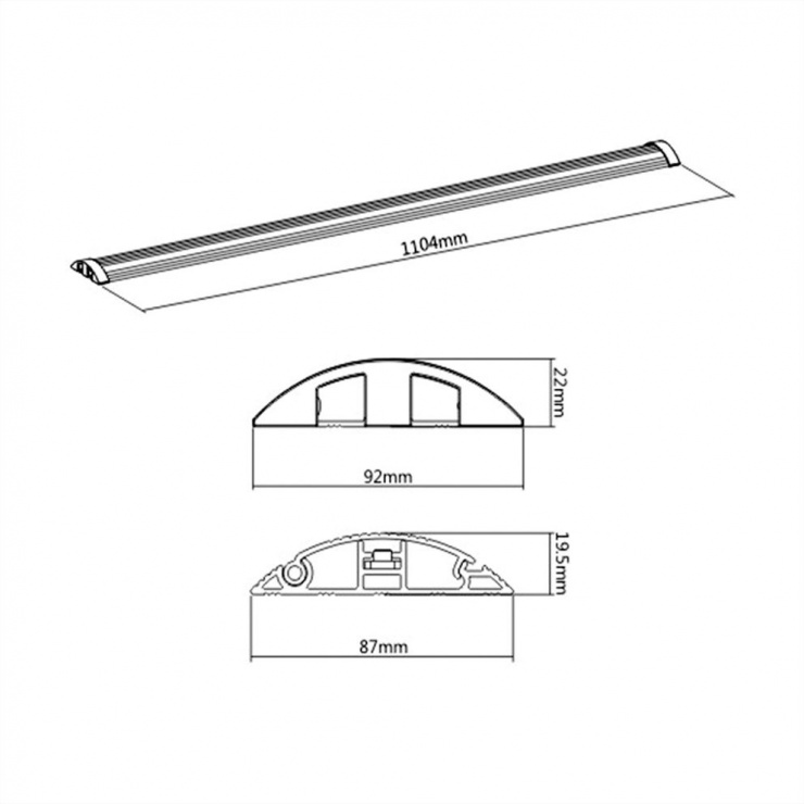 Imagine Organizator canal cablu aluminiu 1104 x 92mm, Roline 19.08.3107