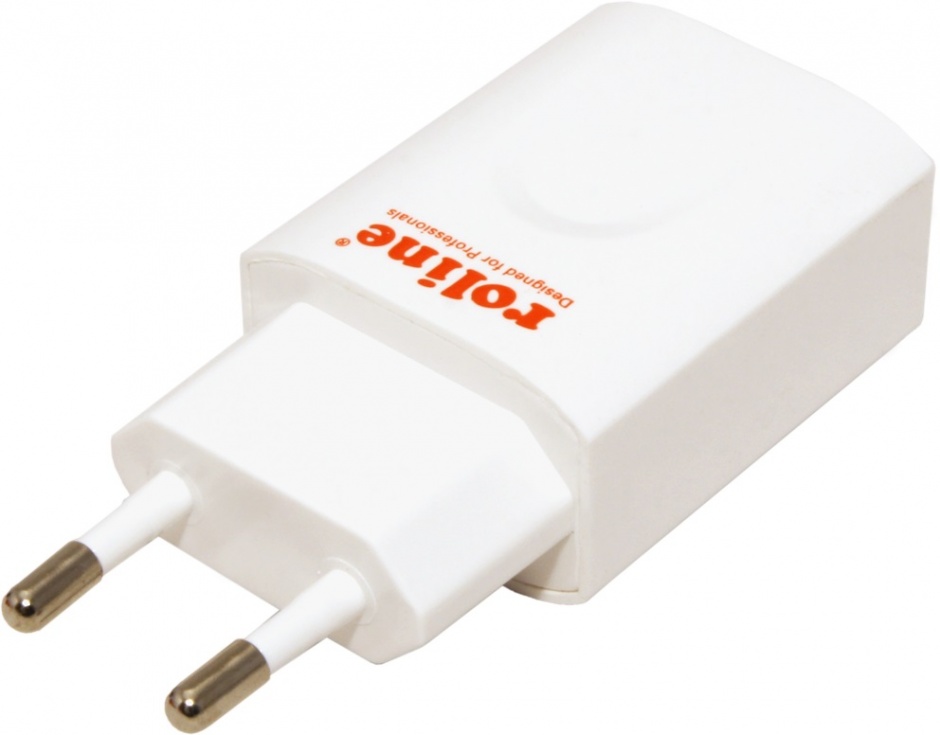 Imagine Incarcator priza Quick/Fast Charge 2.0 (incarcare rapida) cu 1 x USB 2.4A alb, Roline 19.11.1025